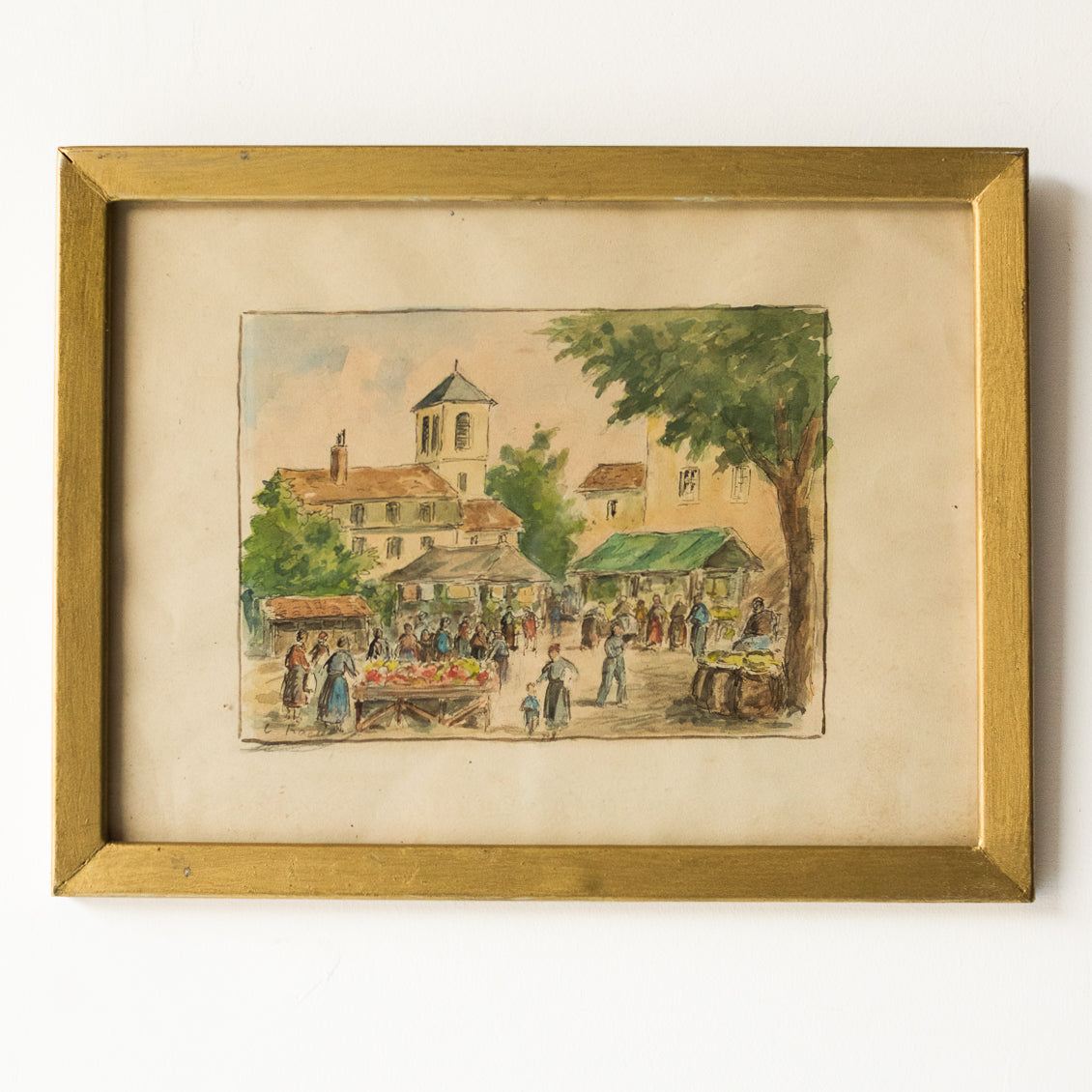 Aquarelle Le Marché Aux Fleurs