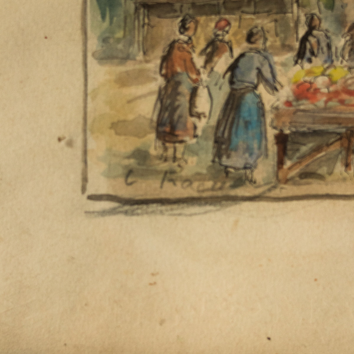 Aquarelle Le Marché Aux Fleurs