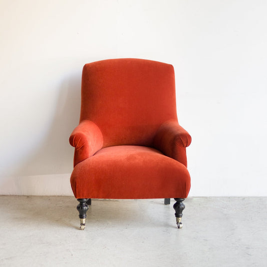 Fauteuil Bellecour | Emile Velours Orange Brûlé