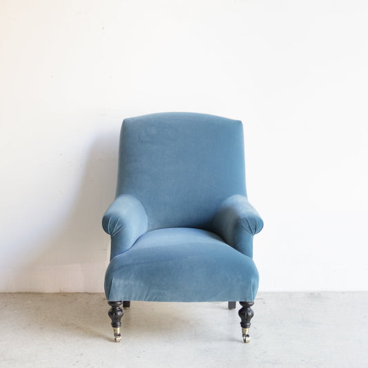 Fauteuil Bellecour | Velours Émile Bleu Mer