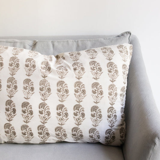 Coussin imprimé bloc | Bleuet gris français