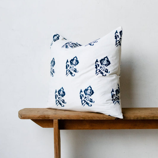 Housse de coussin à imprimé bloc | Sophie Indigo