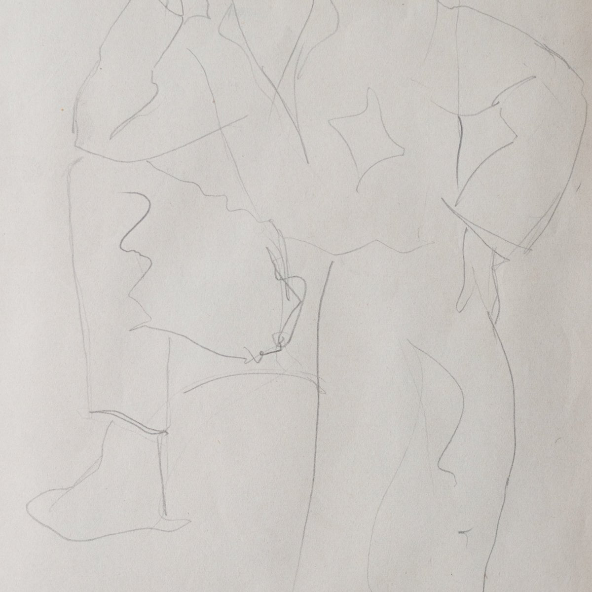 Dessin encadré avec un homme assis