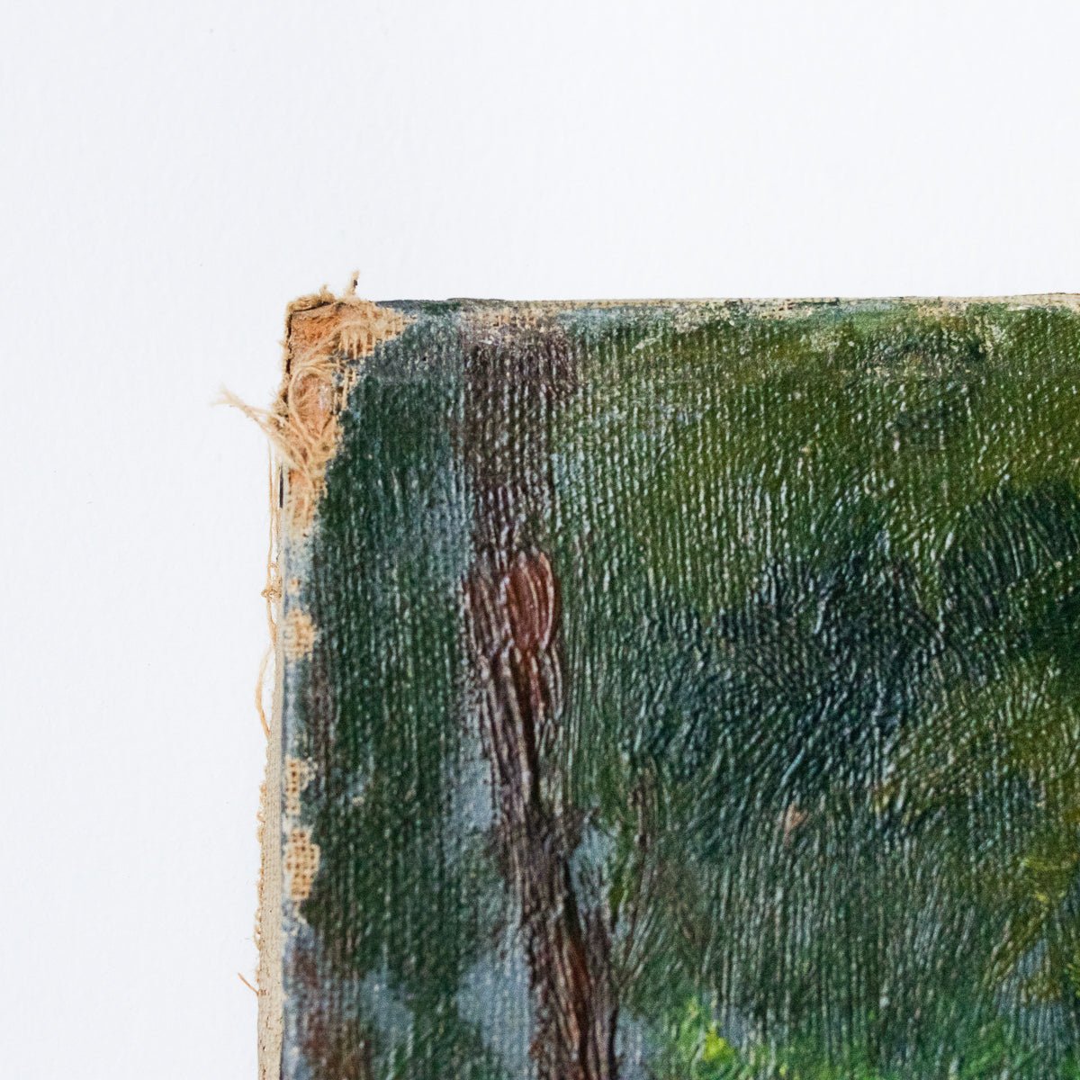 Paysage avec petits bateaux, peinture à l'huile