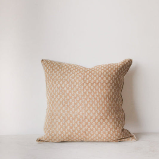 Housse de coussin en lin imprimé | Boti Moutarde