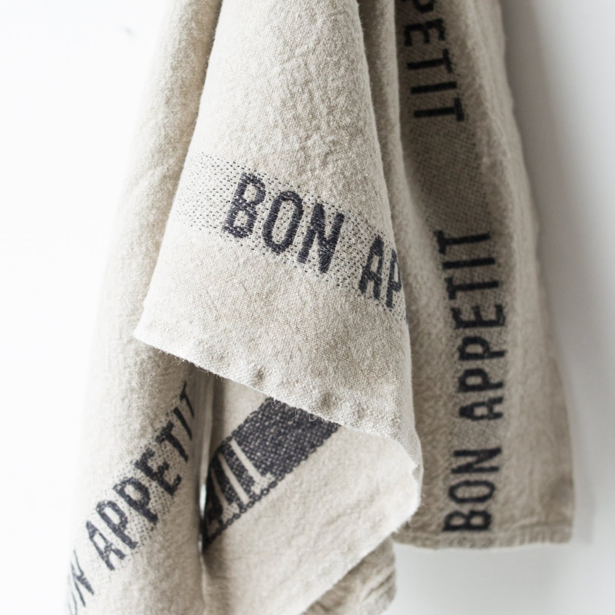PAIRE DE TORCHONS DE CUISINE BON APPETIT | LIN ET NOIR