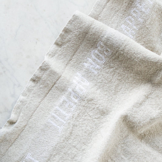 PAIRE DE TORCHONS DE CUISINE BON APPETIT | NATUREL ET BLANC