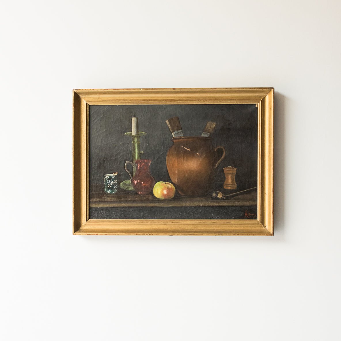 Nature morte à la lueur des bougies, peinture à l'huile