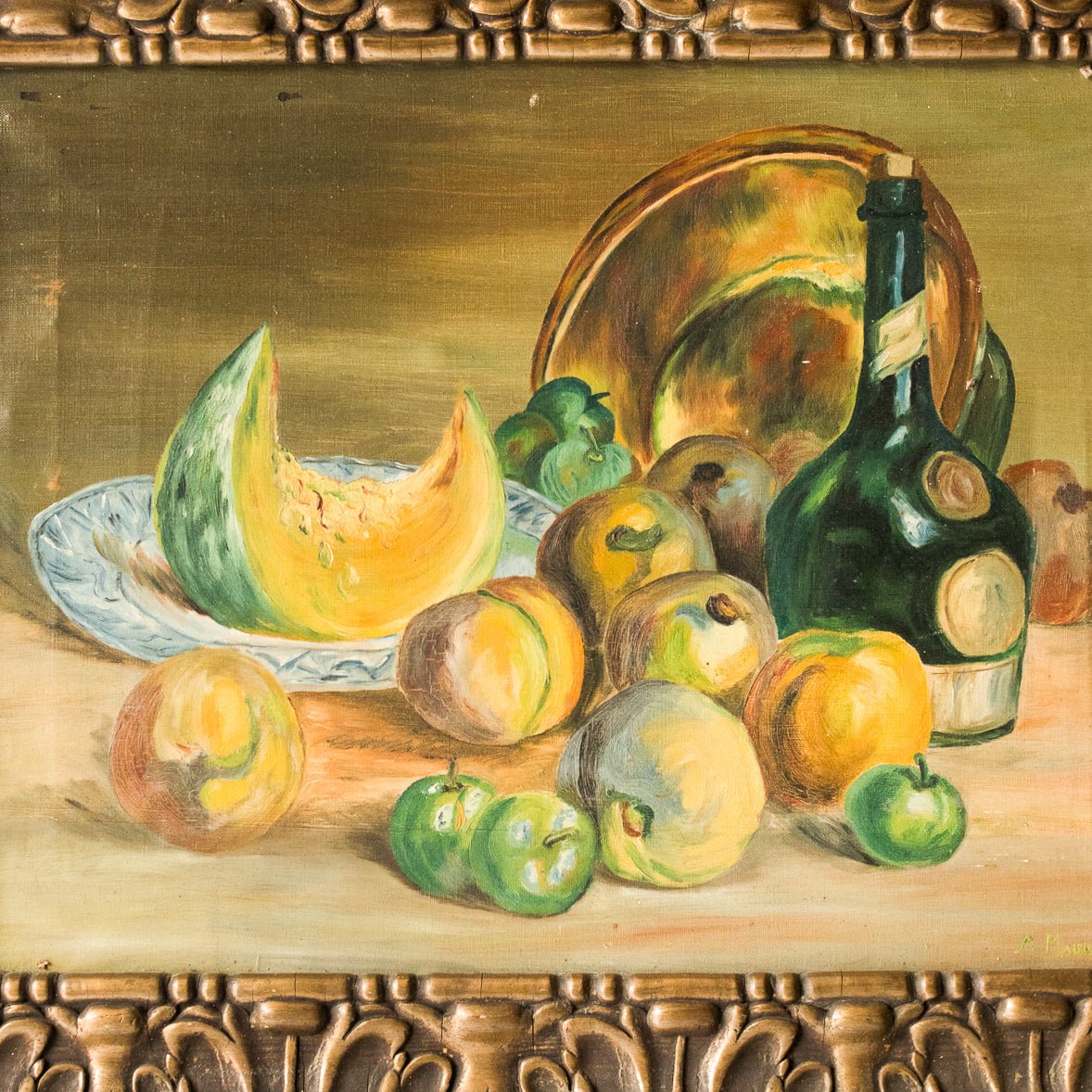 Nature morte aux fruits et à l'eau-de-vie, huile sur toile | Datée de 1929