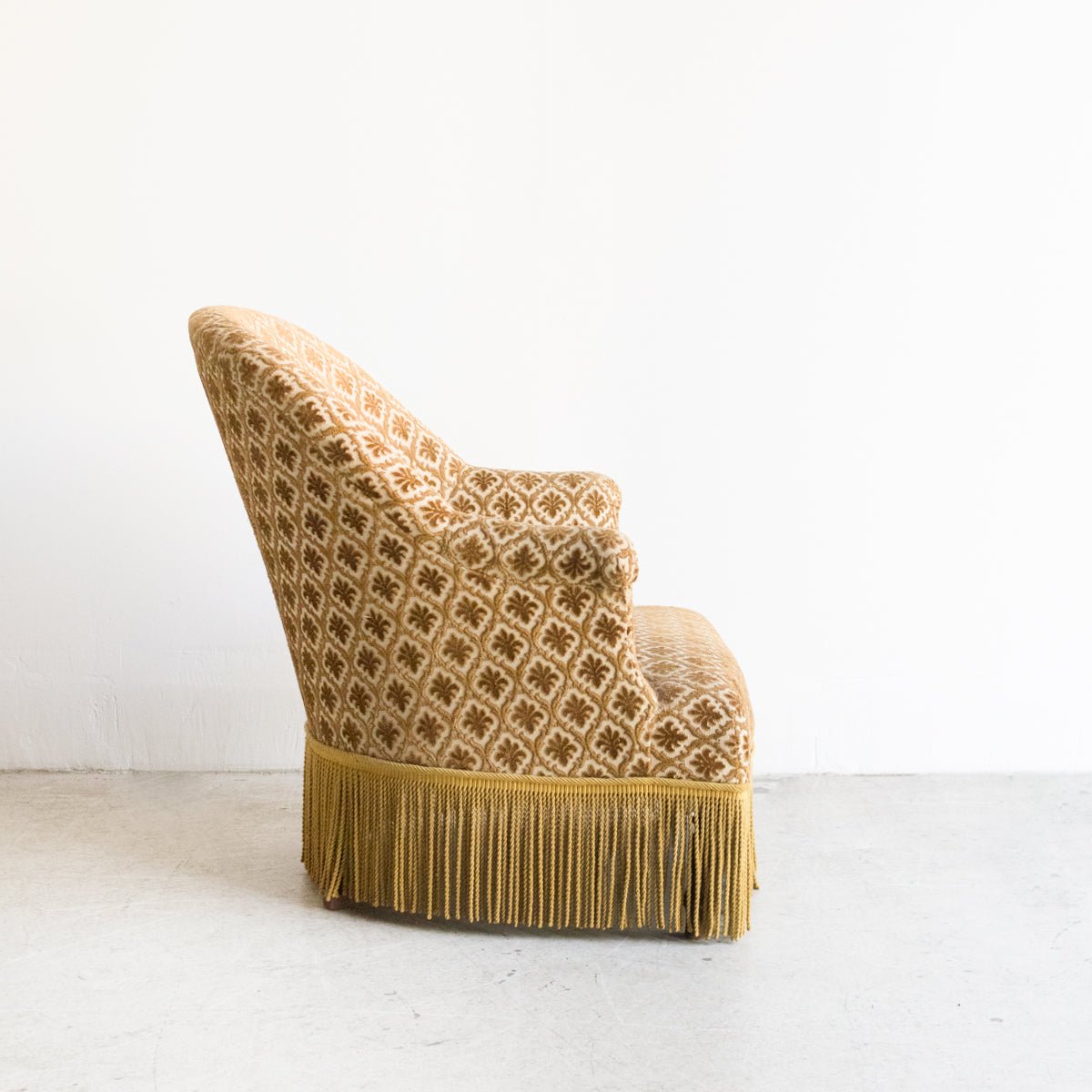 Chaise Crapaud Vintage en Chenille