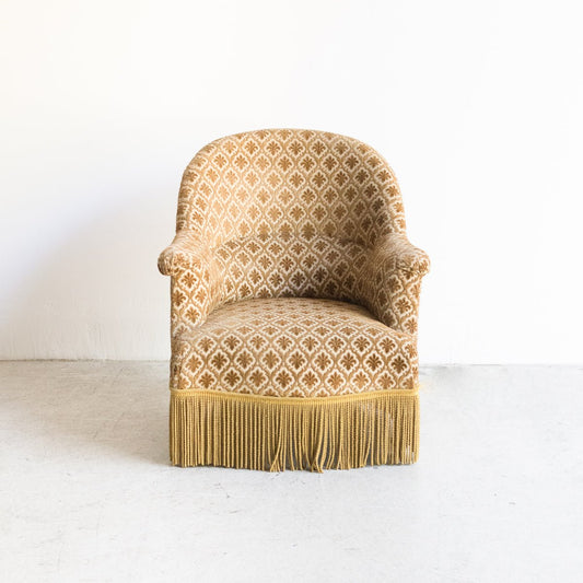 Chaise Crapaud Vintage en Chenille