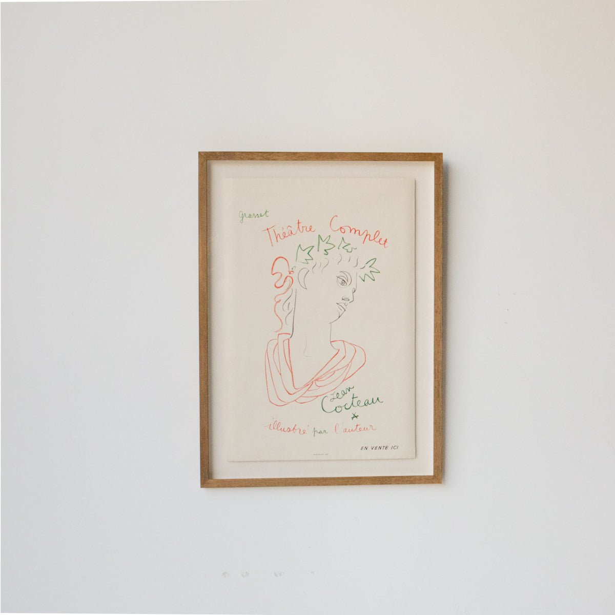 Affiche publicitaire française vintage | Théâtre complet Jean Cocteau