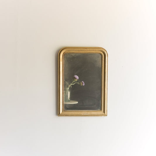 Miroir Louis Philippe vintage avec bol en terre cuite rouge | 24,5 x 34,5