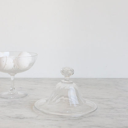 Bocal à bonbons en verre taillé avec couvercle