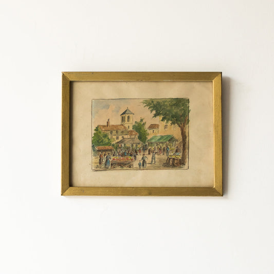 Aquarelle Le Marché Aux Fleurs
