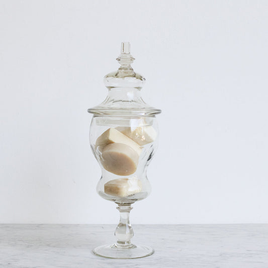 Bocal à bonbons en verre taillé