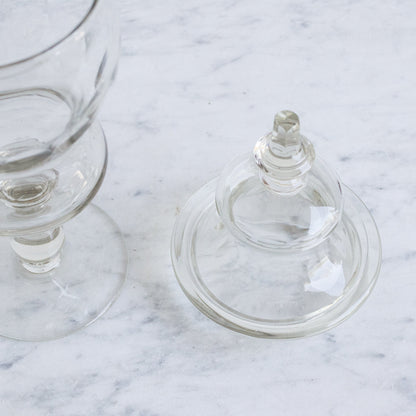 Bocal à bonbons en verre taillé