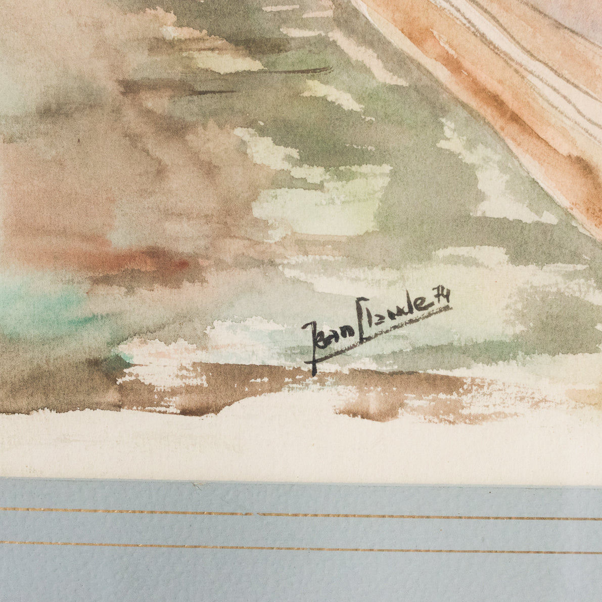 Aquarelle représentant un village avec un canal