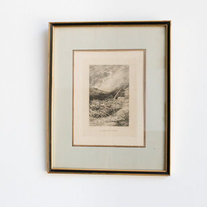 Gravure antique | Le Chêne Et Le Roseau