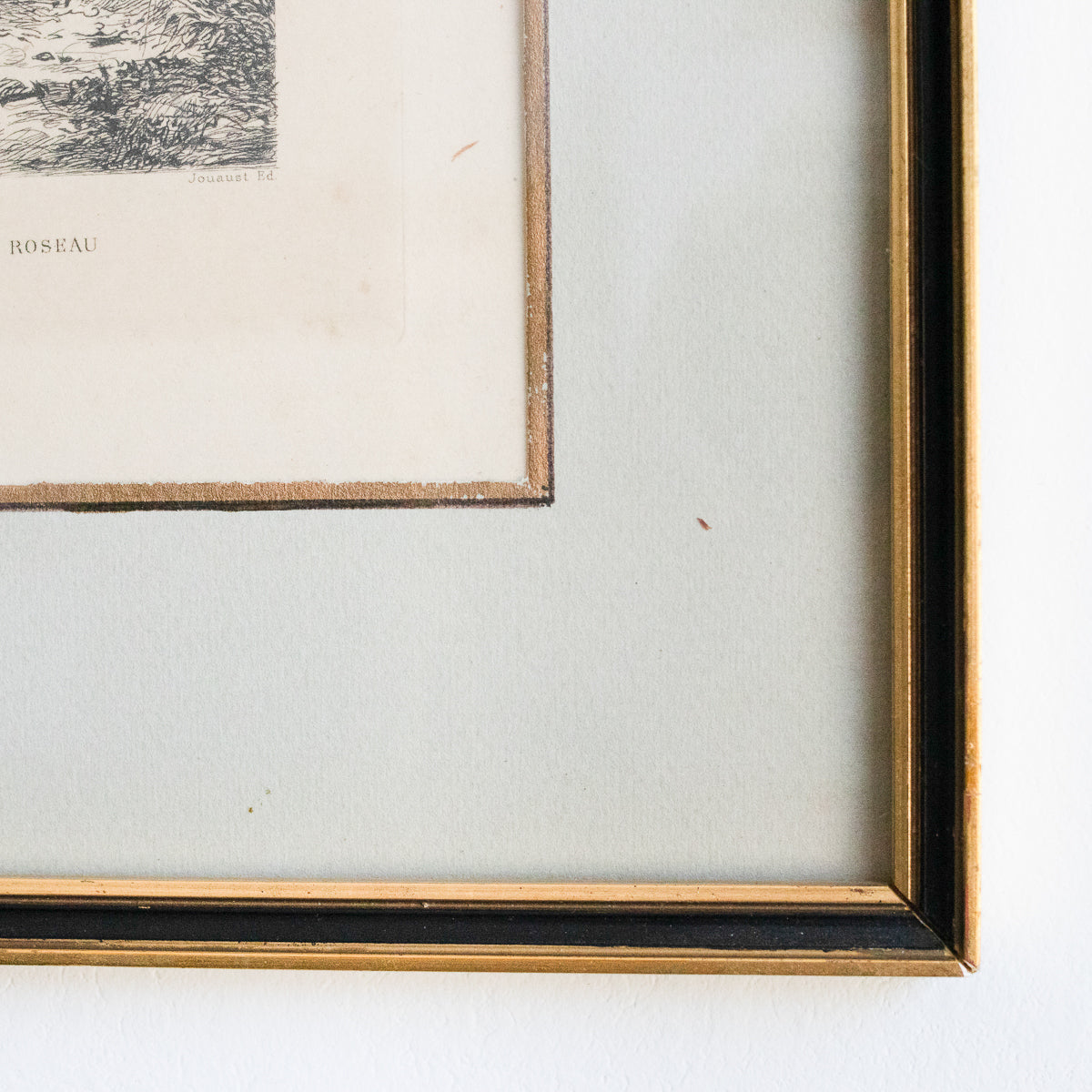 Gravure antique | Le Chêne Et Le Roseau