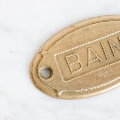 Plaque en laiton | Bain