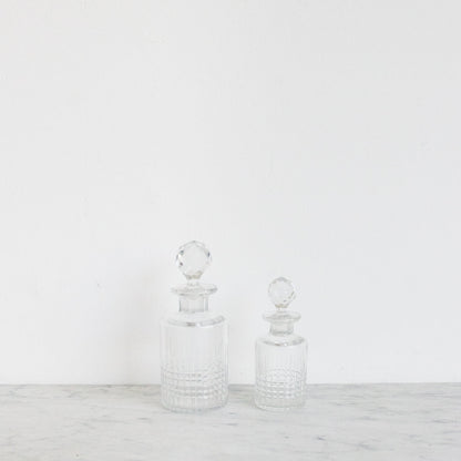 Trio de flacons de toilette en cristal taillé