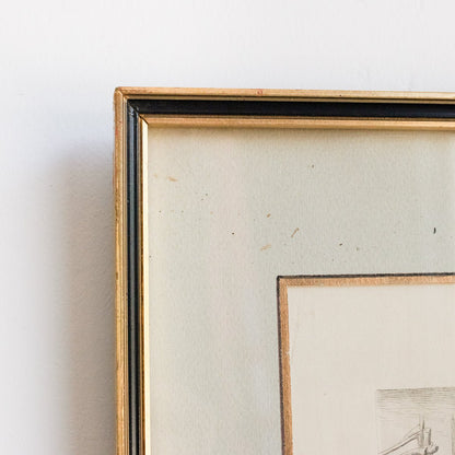 Gravure antique | Le Singe Et Le Léopard
