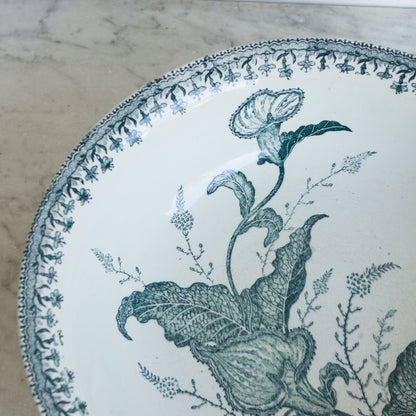 Bol antique en faïence avec fleurs de lys