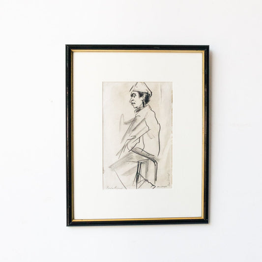 Bob Tenhoop dessinant un homme assis