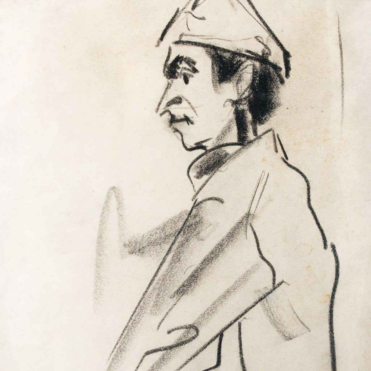 Bob Tenhoop dessinant un homme assis