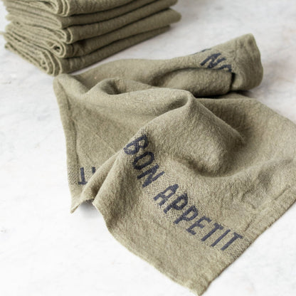 Lot de 4 serviettes Bon Appetit | Avocat et noir