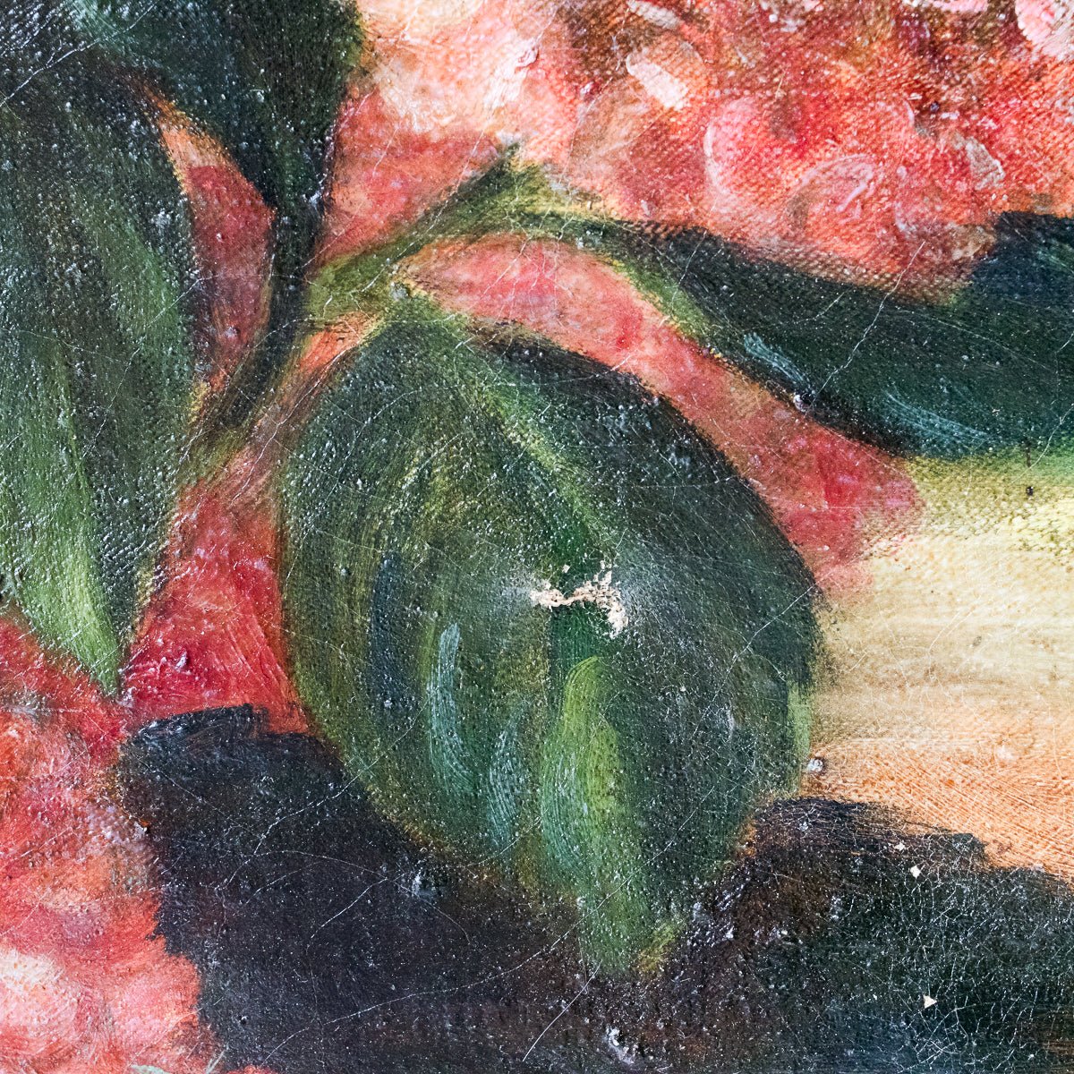 Nature morte florale avec hortensias, peinture à l'huile