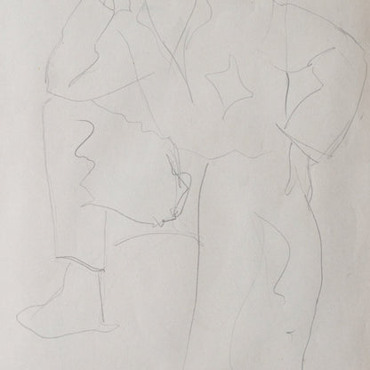 Dessin encadré avec un homme assis
