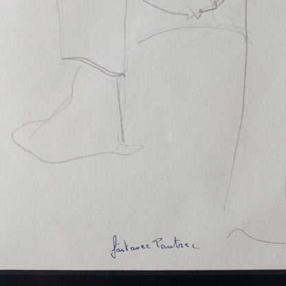 Dessin encadré avec un homme assis