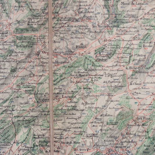 Carte encadrée de Morteau