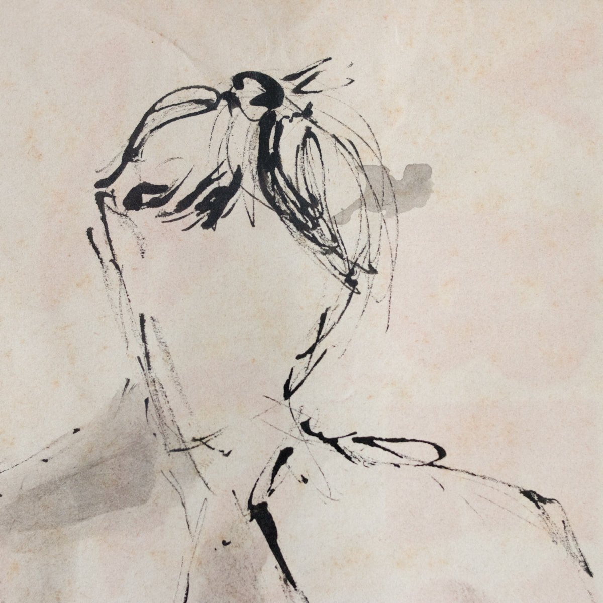 Aquarelle encadrée représentant un homme assis | Guy Aubert