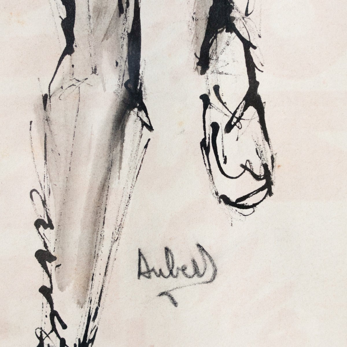 Aquarelle encadrée représentant un homme assis | Guy Aubert