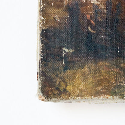 Paysage avec chien de chasse, peinture à l'huile
