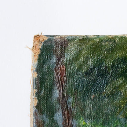 Paysage avec petits bateaux, peinture à l'huile