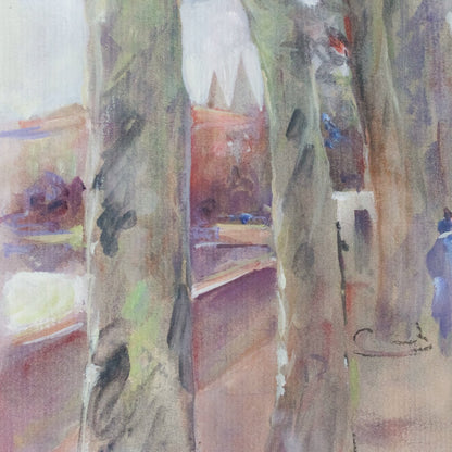 Les Quais De Lyon Aquarelle