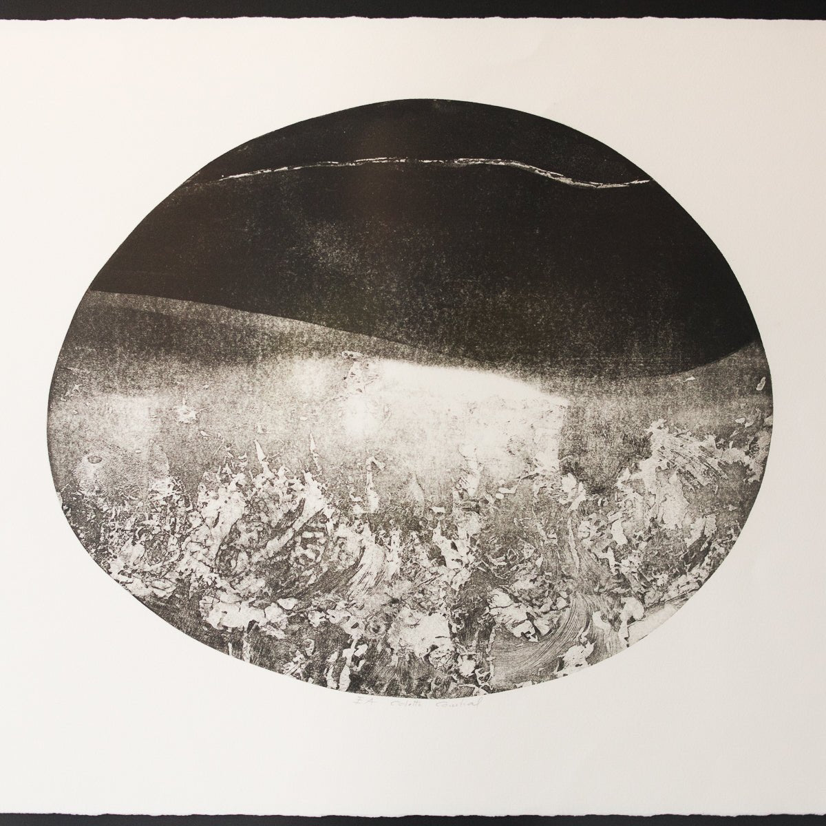 Lithographie avec ciel nocturne en noir et blanc