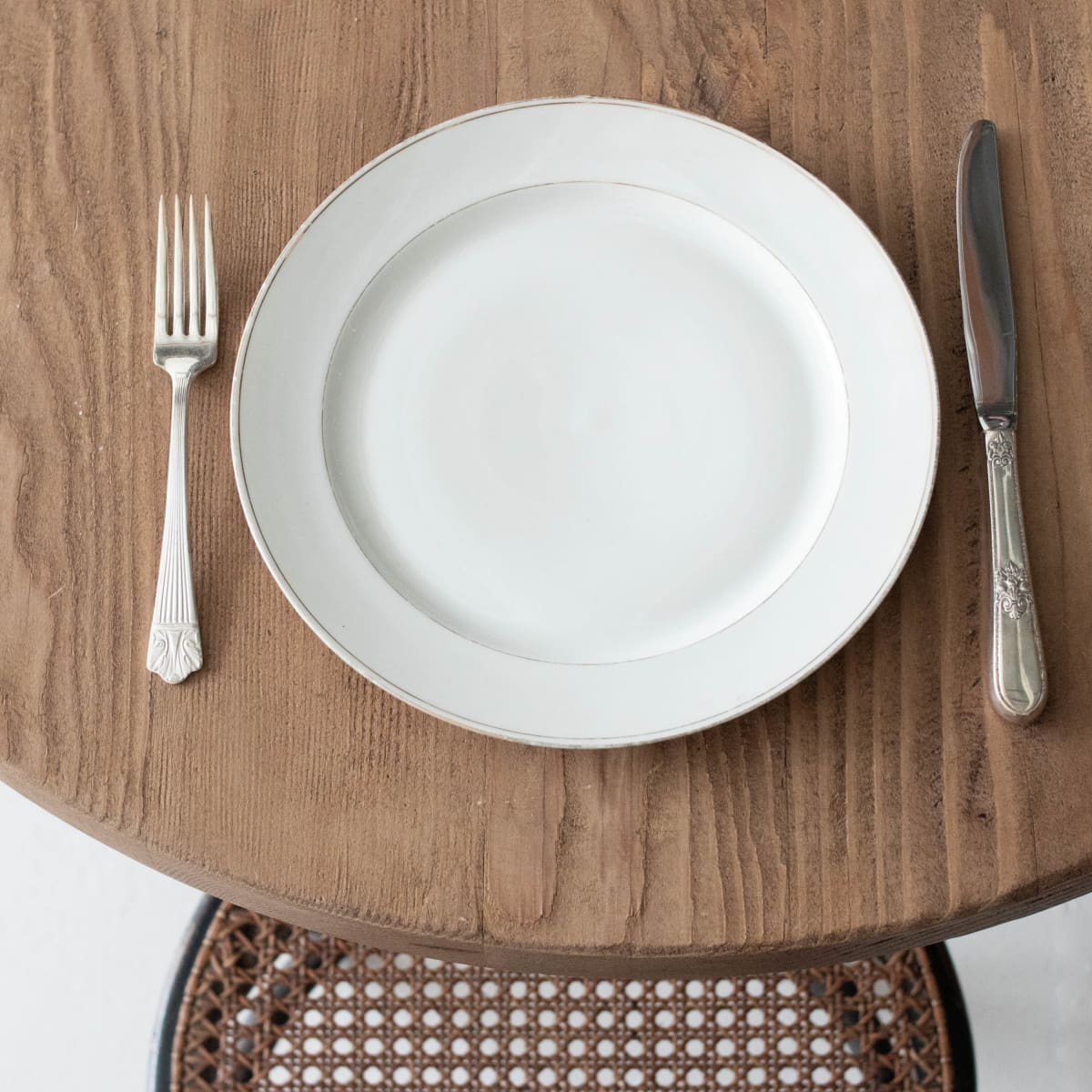 Service de 4 assiettes en porcelaine à bord doré, Not Your Grandma's Gold Rim