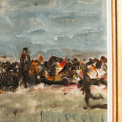 Peinture à l'huile représentant des hommes à cheval (peinture à l'huile de paysage)