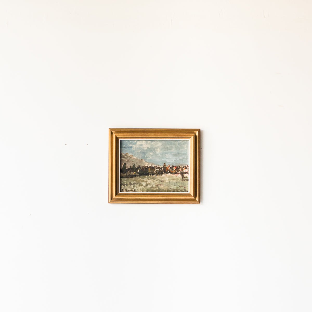 Peinture à l'huile représentant des hommes à cheval (peinture à l'huile de paysage)
