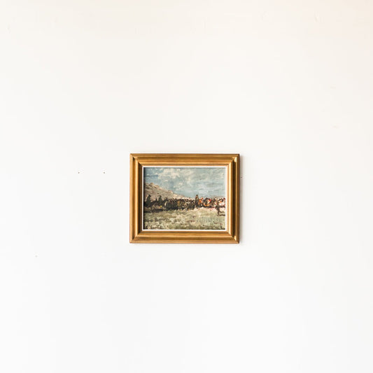 Peinture à l'huile représentant des hommes à cheval (peinture à l'huile de paysage)
