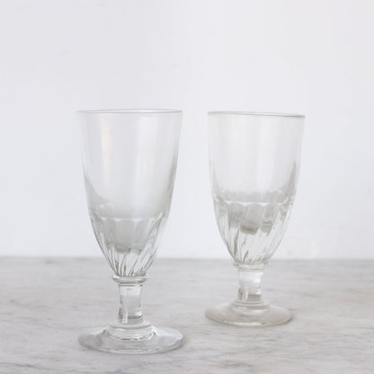Paire de verres à absinthe optiques anciens