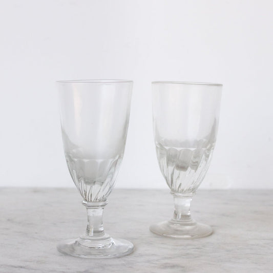 Paire de verres à absinthe optiques anciens
