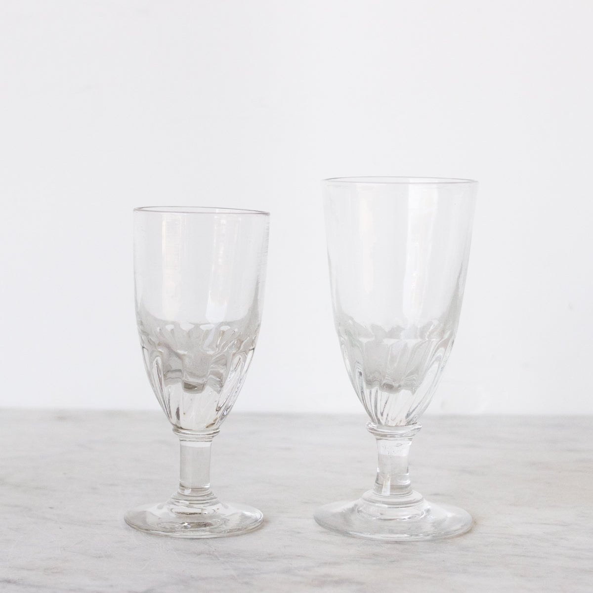 Paire de verres à absinthe optiques anciens