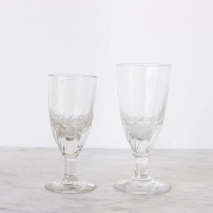 Paire de verres à absinthe optiques anciens