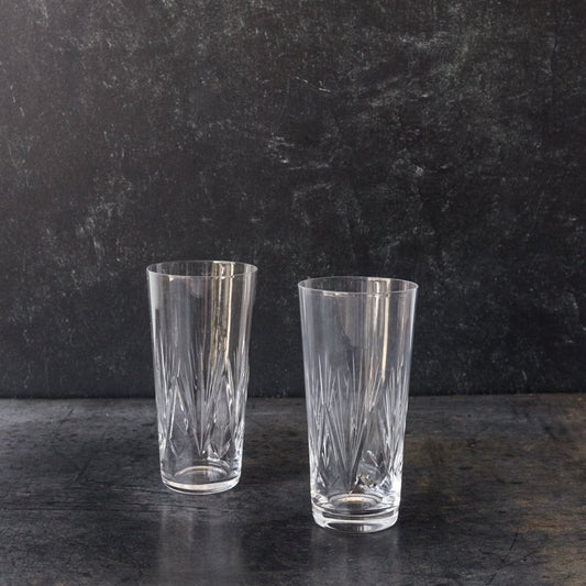 Paire de verres à bar en cristal Art Déco